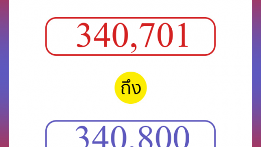 วิธีนับตัวเลขภาษาอังกฤษ 340701 ถึง 340800 เอาไว้คุยกับชาวต่างชาติ