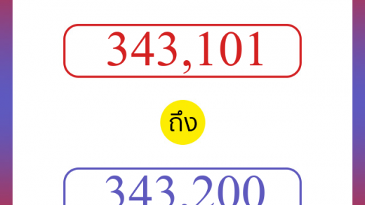 วิธีนับตัวเลขภาษาอังกฤษ 343101 ถึง 343200 เอาไว้คุยกับชาวต่างชาติ