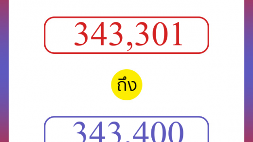 วิธีนับตัวเลขภาษาอังกฤษ 343301 ถึง 343400 เอาไว้คุยกับชาวต่างชาติ