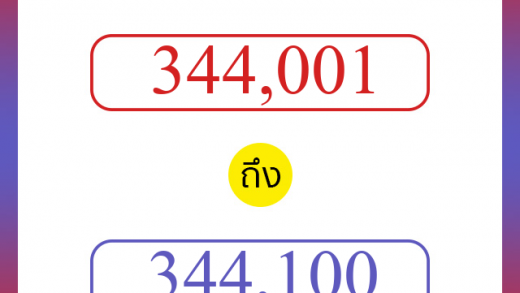 วิธีนับตัวเลขภาษาอังกฤษ 344001 ถึง 344100 เอาไว้คุยกับชาวต่างชาติ