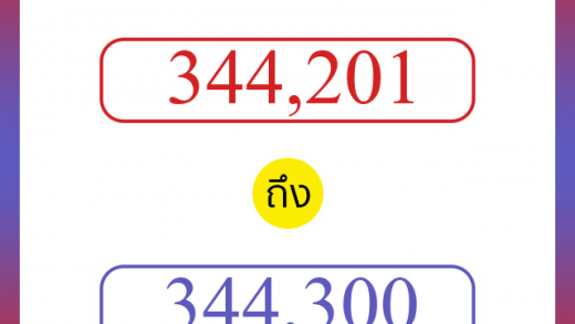 วิธีนับตัวเลขภาษาอังกฤษ 344201 ถึง 344300 เอาไว้คุยกับชาวต่างชาติ