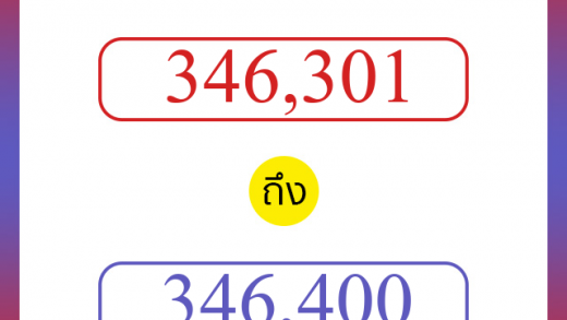 วิธีนับตัวเลขภาษาอังกฤษ 346301 ถึง 346400 เอาไว้คุยกับชาวต่างชาติ