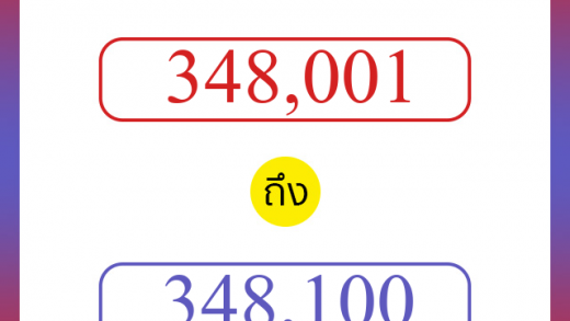 วิธีนับตัวเลขภาษาอังกฤษ 348001 ถึง 348100 เอาไว้คุยกับชาวต่างชาติ