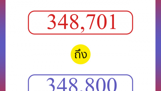 วิธีนับตัวเลขภาษาอังกฤษ 348701 ถึง 348800 เอาไว้คุยกับชาวต่างชาติ