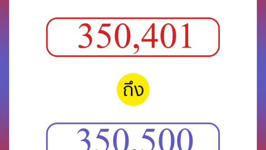 วิธีนับตัวเลขภาษาอังกฤษ 350401 ถึง 350500 เอาไว้คุยกับชาวต่างชาติ