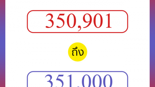 วิธีนับตัวเลขภาษาอังกฤษ 350901 ถึง 351000 เอาไว้คุยกับชาวต่างชาติ
