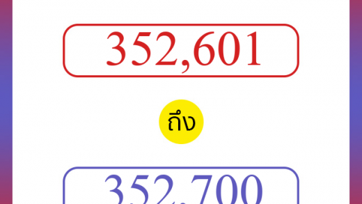 วิธีนับตัวเลขภาษาอังกฤษ 352601 ถึง 352700 เอาไว้คุยกับชาวต่างชาติ