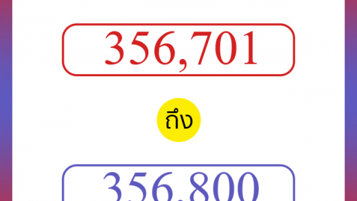 วิธีนับตัวเลขภาษาอังกฤษ 356701 ถึง 356800 เอาไว้คุยกับชาวต่างชาติ