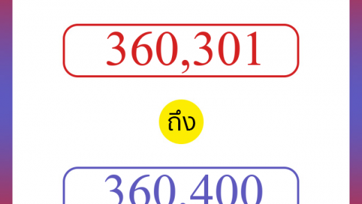 วิธีนับตัวเลขภาษาอังกฤษ 360301 ถึง 360400 เอาไว้คุยกับชาวต่างชาติ