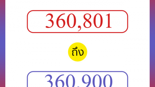 วิธีนับตัวเลขภาษาอังกฤษ 360801 ถึง 360900 เอาไว้คุยกับชาวต่างชาติ