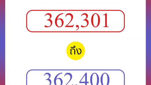 วิธีนับตัวเลขภาษาอังกฤษ 362301 ถึง 362400 เอาไว้คุยกับชาวต่างชาติ