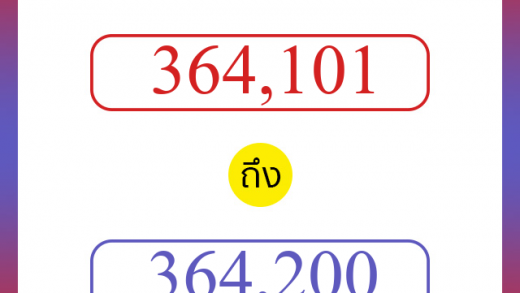 วิธีนับตัวเลขภาษาอังกฤษ 364101 ถึง 364200 เอาไว้คุยกับชาวต่างชาติ