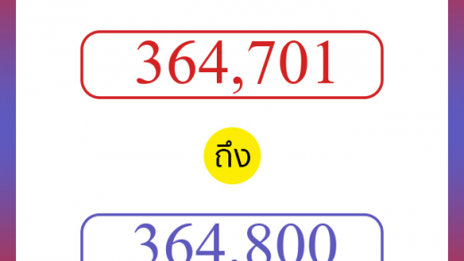 วิธีนับตัวเลขภาษาอังกฤษ 364701 ถึง 364800 เอาไว้คุยกับชาวต่างชาติ