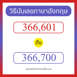 วิธีนับตัวเลขภาษาอังกฤษ 366601 ถึง 366700 เอาไว้คุยกับชาวต่างชาติ