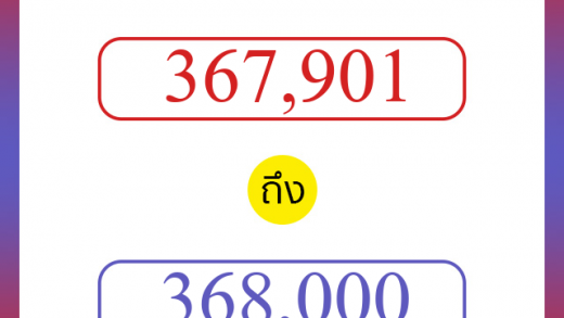 วิธีนับตัวเลขภาษาอังกฤษ 367901 ถึง 368000 เอาไว้คุยกับชาวต่างชาติ