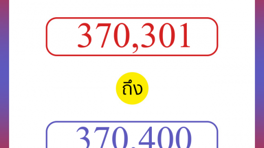 วิธีนับตัวเลขภาษาอังกฤษ 370301 ถึง 370400 เอาไว้คุยกับชาวต่างชาติ