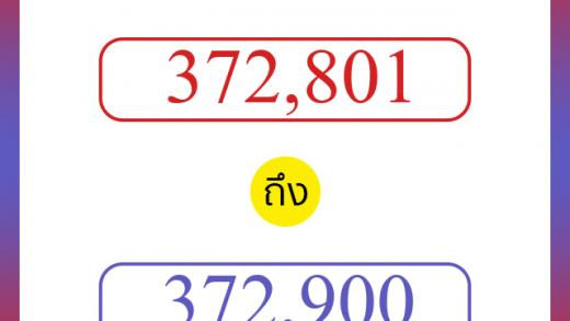 วิธีนับตัวเลขภาษาอังกฤษ 372801 ถึง 372900 เอาไว้คุยกับชาวต่างชาติ