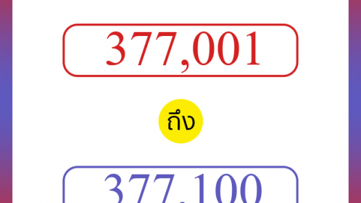 วิธีนับตัวเลขภาษาอังกฤษ 377001 ถึง 377100 เอาไว้คุยกับชาวต่างชาติ