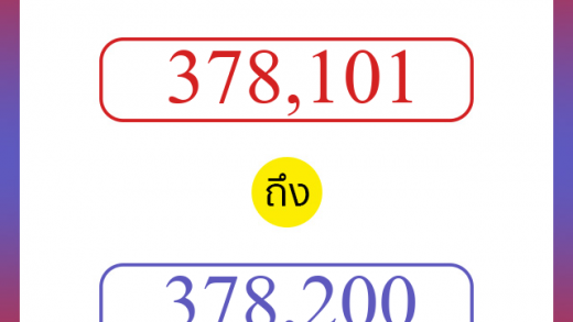 วิธีนับตัวเลขภาษาอังกฤษ 378101 ถึง 378200 เอาไว้คุยกับชาวต่างชาติ