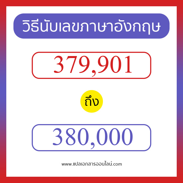 วิธีนับตัวเลขภาษาอังกฤษ 379901 ถึง 380000 เอาไว้คุยกับชาวต่างชาติ