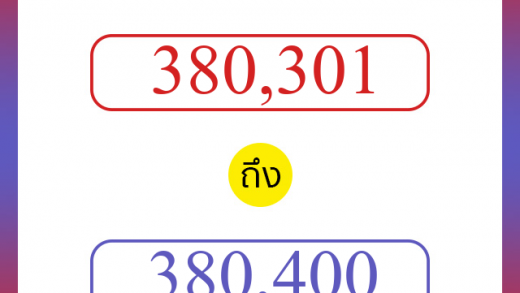 วิธีนับตัวเลขภาษาอังกฤษ 380301 ถึง 380400 เอาไว้คุยกับชาวต่างชาติ