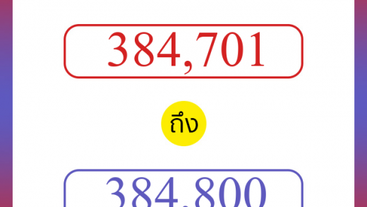 วิธีนับตัวเลขภาษาอังกฤษ 384701 ถึง 384800 เอาไว้คุยกับชาวต่างชาติ