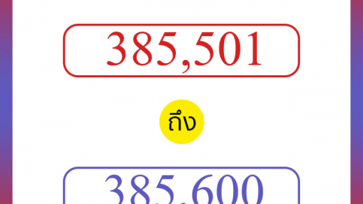 วิธีนับตัวเลขภาษาอังกฤษ 385501 ถึง 385600 เอาไว้คุยกับชาวต่างชาติ