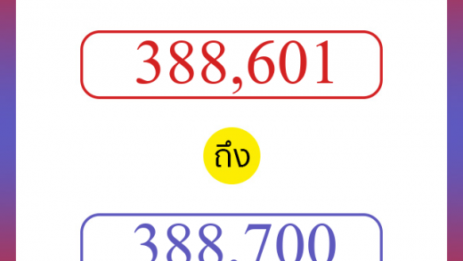 วิธีนับตัวเลขภาษาอังกฤษ 388601 ถึง 388700 เอาไว้คุยกับชาวต่างชาติ
