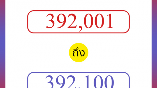 วิธีนับตัวเลขภาษาอังกฤษ 392001 ถึง 392100 เอาไว้คุยกับชาวต่างชาติ