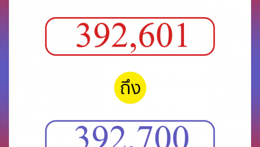 วิธีนับตัวเลขภาษาอังกฤษ 392601 ถึง 392700 เอาไว้คุยกับชาวต่างชาติ