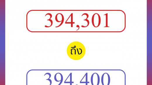 วิธีนับตัวเลขภาษาอังกฤษ 394301 ถึง 394400 เอาไว้คุยกับชาวต่างชาติ