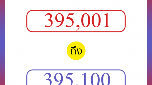 วิธีนับตัวเลขภาษาอังกฤษ 395001 ถึง 395100 เอาไว้คุยกับชาวต่างชาติ