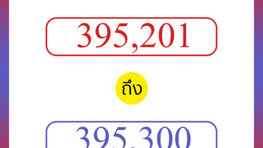 วิธีนับตัวเลขภาษาอังกฤษ 395201 ถึง 395300 เอาไว้คุยกับชาวต่างชาติ