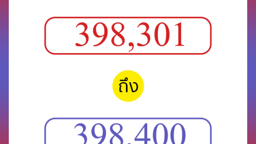วิธีนับตัวเลขภาษาอังกฤษ 398301 ถึง 398400 เอาไว้คุยกับชาวต่างชาติ