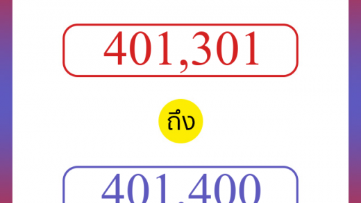 วิธีนับตัวเลขภาษาอังกฤษ 401301 ถึง 401400 เอาไว้คุยกับชาวต่างชาติ