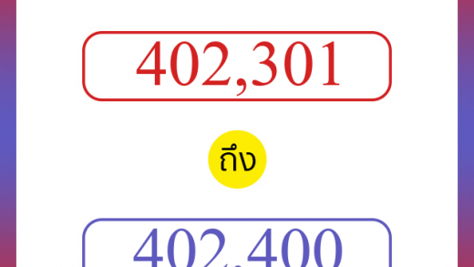 วิธีนับตัวเลขภาษาอังกฤษ 402301 ถึง 402400 เอาไว้คุยกับชาวต่างชาติ