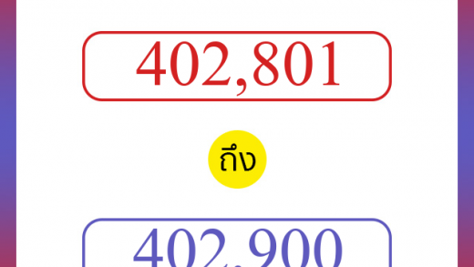วิธีนับตัวเลขภาษาอังกฤษ 402801 ถึง 402900 เอาไว้คุยกับชาวต่างชาติ