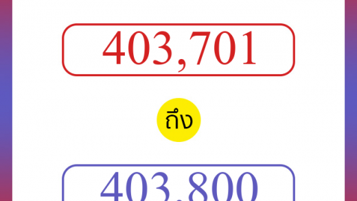 วิธีนับตัวเลขภาษาอังกฤษ 403701 ถึง 403800 เอาไว้คุยกับชาวต่างชาติ
