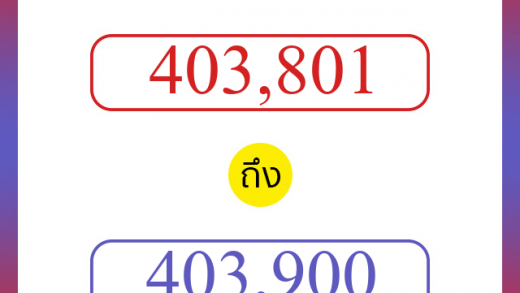 วิธีนับตัวเลขภาษาอังกฤษ 403801 ถึง 403900 เอาไว้คุยกับชาวต่างชาติ
