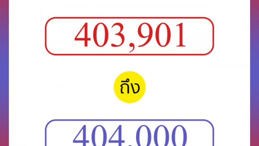 วิธีนับตัวเลขภาษาอังกฤษ 403901 ถึง 404000 เอาไว้คุยกับชาวต่างชาติ