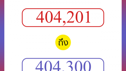 วิธีนับตัวเลขภาษาอังกฤษ 404201 ถึง 404300 เอาไว้คุยกับชาวต่างชาติ