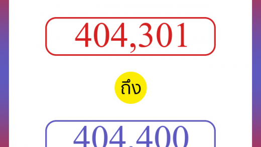 วิธีนับตัวเลขภาษาอังกฤษ 404301 ถึง 404400 เอาไว้คุยกับชาวต่างชาติ