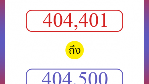 วิธีนับตัวเลขภาษาอังกฤษ 404401 ถึง 404500 เอาไว้คุยกับชาวต่างชาติ