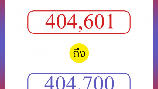 วิธีนับตัวเลขภาษาอังกฤษ 404601 ถึง 404700 เอาไว้คุยกับชาวต่างชาติ