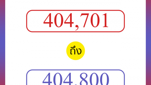 วิธีนับตัวเลขภาษาอังกฤษ 404701 ถึง 404800 เอาไว้คุยกับชาวต่างชาติ