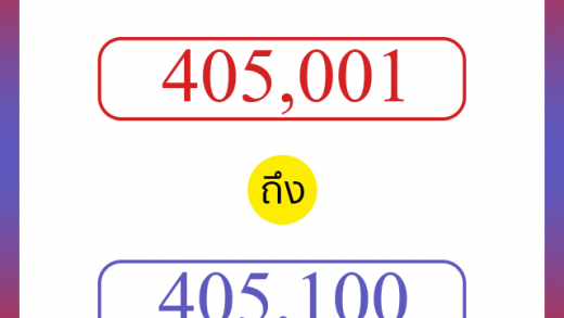 วิธีนับตัวเลขภาษาอังกฤษ 405001 ถึง 405100 เอาไว้คุยกับชาวต่างชาติ