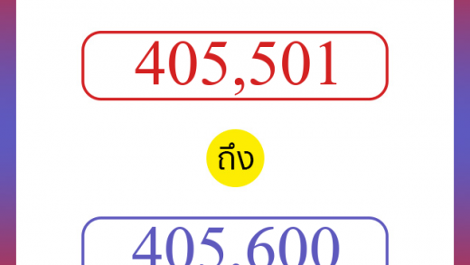 วิธีนับตัวเลขภาษาอังกฤษ 405501 ถึง 405600 เอาไว้คุยกับชาวต่างชาติ