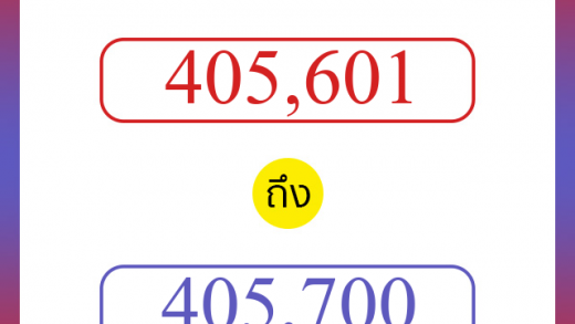 วิธีนับตัวเลขภาษาอังกฤษ 405601 ถึง 405700 เอาไว้คุยกับชาวต่างชาติ