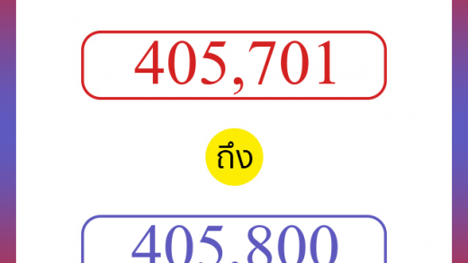 วิธีนับตัวเลขภาษาอังกฤษ 405701 ถึง 405800 เอาไว้คุยกับชาวต่างชาติ