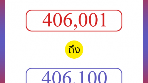 วิธีนับตัวเลขภาษาอังกฤษ 406001 ถึง 406100 เอาไว้คุยกับชาวต่างชาติ